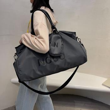 旅行袋質感尼龍布大容量出差行李包2021新款潮牛津布瑜伽健身包女