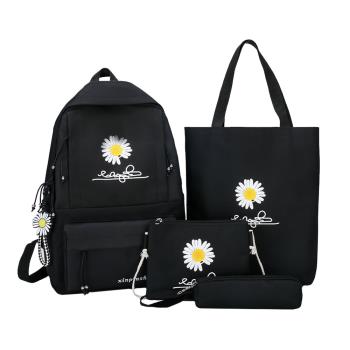 4Pcs/Set Women School Backpacks Schoolbag Daisy For Teenage
