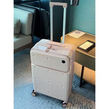 高配多功能前置開口行李箱20寸登機箱小型萬向輪拉桿旅行箱學生