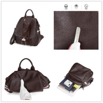 Genuine Leather Backpack Ladies Fashion Bag Pack Anti Theft