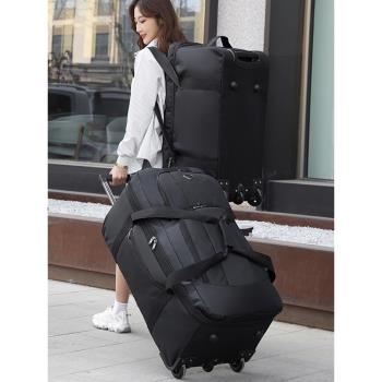新輪子拉桿旅行包輕行李袋收納包待產包手提雙背大容量健身瑜伽包