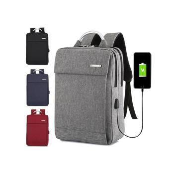 雙肩包電腦14寸純色背包男士商務工作業務旅行男女大容量學生書包