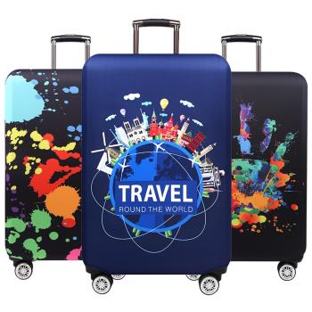 Travel Around The Word Suitcase Protective Covers Thick Elas