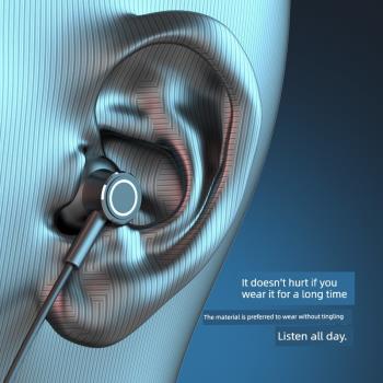頸戴式無線藍牙耳機帶數顯功能大容量半入耳運動立體聲掛脖式耳機