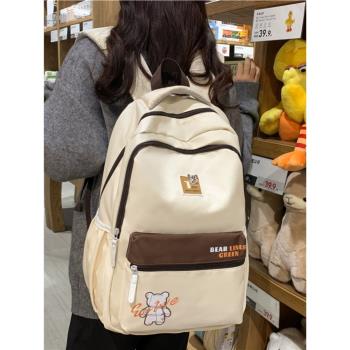 書包女韓版新款可愛設計感大容量背包初中生高中大學生ins雙肩包