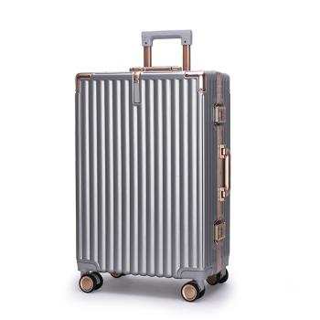 鋁框行李箱萬向輪登機箱密碼旅行箱PC拉桿箱結婚箱禮品箱