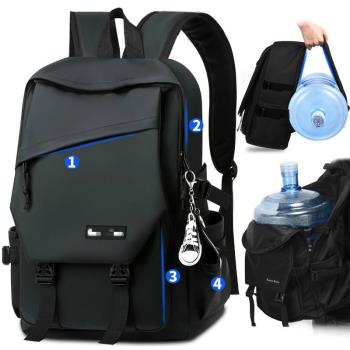 簡約雙肩包男士百搭電腦旅行背包大容量高中初中學生書包旅行包