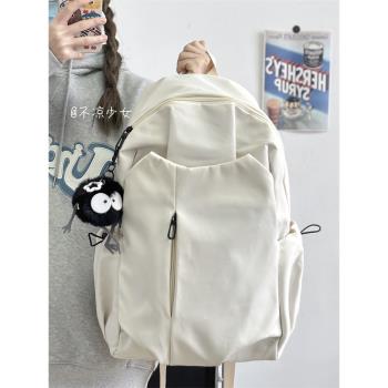日系ins小眾設計潮牌書包女高中大學生大容量雙肩包復古旅行背包