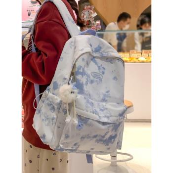 書包初中女生高顏值小眾設計感大學生簡約雙肩包輕便旅游旅行背包