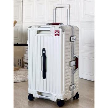 出口日本加厚旅行箱30寸鋁框大容量學生行李箱超靜音萬向輪拉桿箱