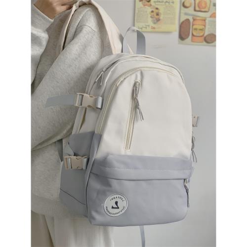 日系ins小眾書包高中學生初中生大容量雙肩包大學生簡約百搭背包