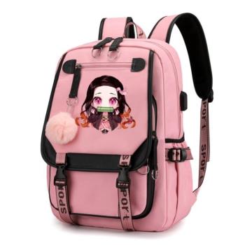Demon Slayer Nezuko Backpacks for Men Anime School Bag for T