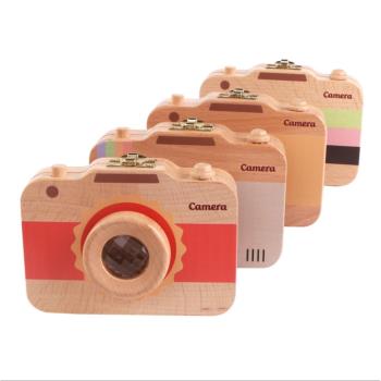 ins木制兒童相機乳牙保存盒寶寶牙齒牙屋收納盒 胎毛珍藏保存玩具