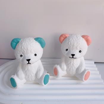 韓式3D泰迪小熊矽膠模具冰塊模具奶茶立體冰格矽膠手工diy模具