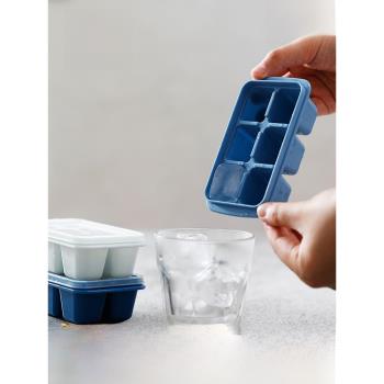 霜山日式制冰盒三個冰格模具密封冰箱凍冰神器迷你帶蓋凍冰塊模具