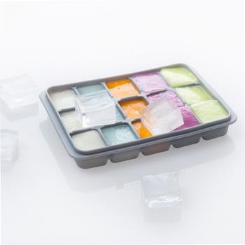 現貨 15連硅膠帶蓋輔食盒 冰塊模具 創意DIY家用冰盒輔食盒