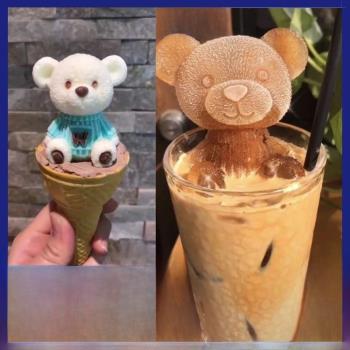 小熊冰塊模具抖音同款奶茶店專用卡通模型可愛冰塊小熊食品級模具