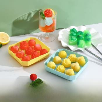 玫瑰花愛心冰格模具食品級家用冰格高顏值自制冰塊模具硅膠制冰盒