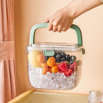 手提冰桶高顏值冰塊存放桶儲冰盒冰塊模具家用戶外野餐水果飲料桶