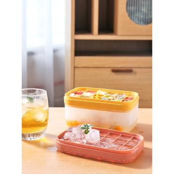 冰塊模具家用冰箱製冰盒食品級矽膠小儲冰格帶蓋大容量凍冰塊神器