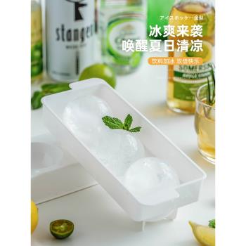 日本KOKUBO冰球冰塊模具威士忌球形冰球模具圓形圓球帶蓋製冰盒