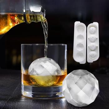 日本進口凍冰塊模具圓形威士忌調酒冰球大冰格硅膠制冰盒制作神器