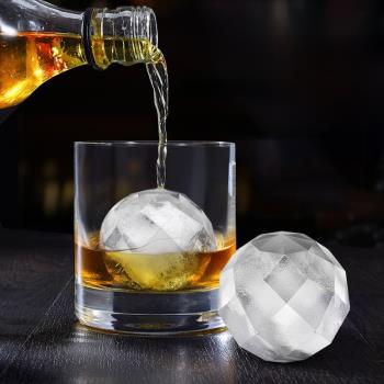 日本凍冰塊模具制菱形冰格威士忌多邊形大冰球硅膠創意冰盒器