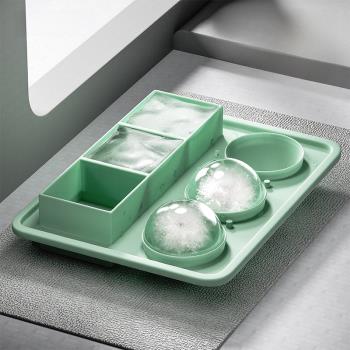 大冰塊模具威士忌冰球凍冰格軟矽膠圓形家用食品級調酒方冰製冰盒