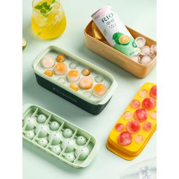 制冰球神器圓球形冰塊模具 儲冰盒帶蓋冰格家用自制DIY製冰盒網紅
