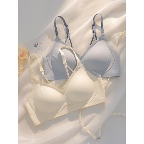 內衣女士小胸聚攏薄款夏季無痕無鋼圈收副乳防下垂涼感文胸罩套裝