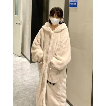 女小熊珊瑚絨加厚冬季居家服睡衣