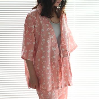 Castle Garden和服式短打浴衣家居服套裝 粉櫻
