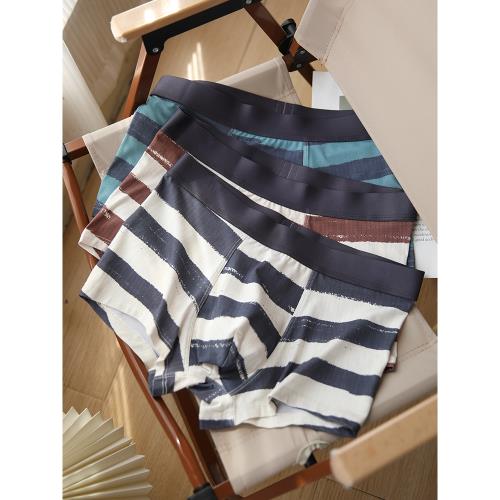 百搭條紋~原創個性莫代爾棉內褲男舒適透氣男士內褲中腰四角短褲