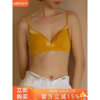 春夏季薄款純色莫代爾內衣女無鋼圈簡約甜美透氣舒適絲滑少女文胸
