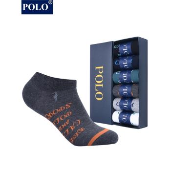 polo男夏季不掉跟運動無骨船襪