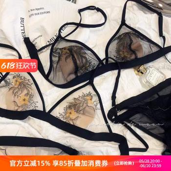 法式刺繡耳朵無鋼圈大胸顯小蕾絲