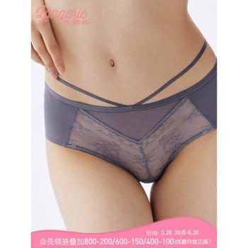 蘭卓麗女純棉綁帶舒適蕾絲內褲