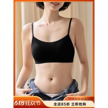 貼身日記無痕防走光抹胸式文胸罩U型美背裹胸無鋼圈薄款內衣女夏