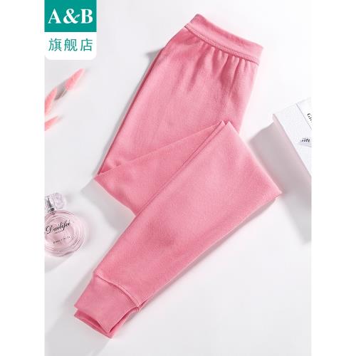 A&Bab內衣女士秋褲薄款純棉高腰打底保暖棉毛褲旗艦店官網T008