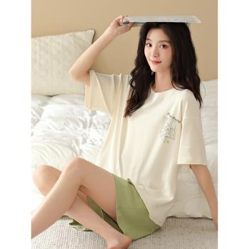 古今女夏款純棉短袖簡約睡衣