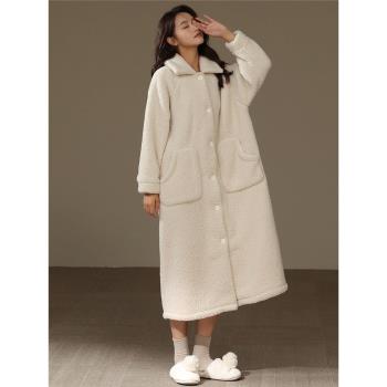 加厚女秋冬季新款法蘭絨保暖睡衣