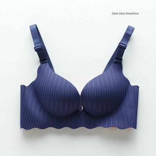 無鋼圈文胸豎條無痕舒適內衣文胸側收小胸聚攏上薄下厚一片式胸罩