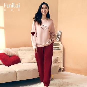 【清倉特價】秋季家居服女可外穿兩件套裝休閑親膚舒適純棉睡衣女