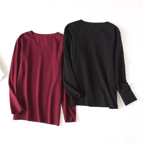 臻圓無痕發熱德絨保暖內衣男秋冬長袖V領中厚加絨純色打底秋衣T恤