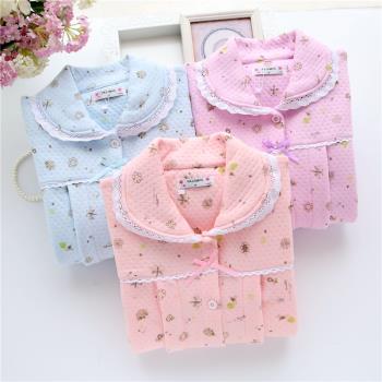 春秋冬月子服產後孕婦睡衣哺乳餵奶套裝純棉加厚保暖空氣層家居服