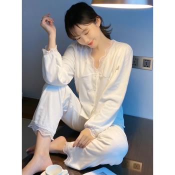 很仙女薄絨長袖長褲宮廷風睡衣