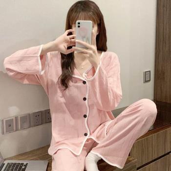 睡衣女春秋冬季長袖簡約洋氣高階感2025年新款家居服套裝荷葉邊夏