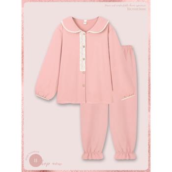 法式ins純棉睡衣女秋冬季2023年新款德絨網紅風高階感家居服套裝