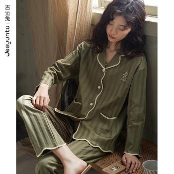 睡衣女春秋款純棉長袖秋季大碼可外穿秋冬天2025新款家居服套裝