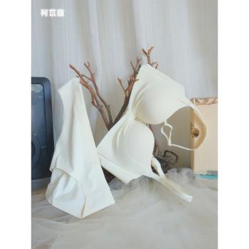 袔苡莥光面無鋼圈四排扣文胸套裝